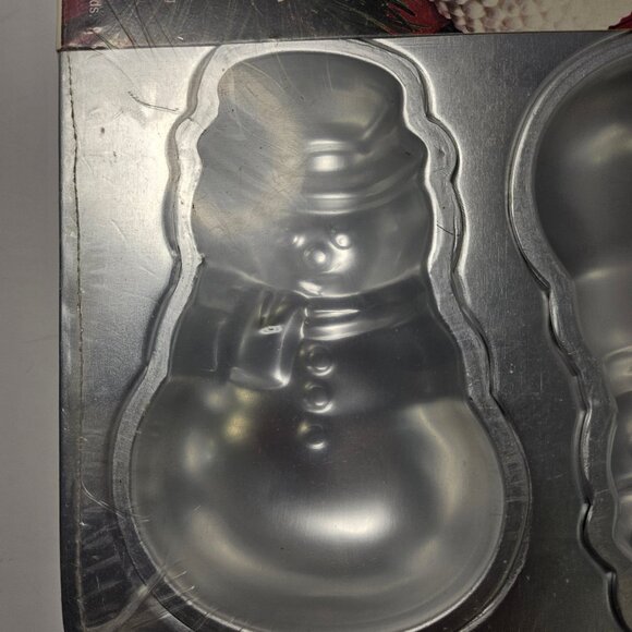 Wilton Nonstick Baking Tray Mini Snowman Cake Brownie Muffin Holiday Baking Pan - Picture 2 of 7